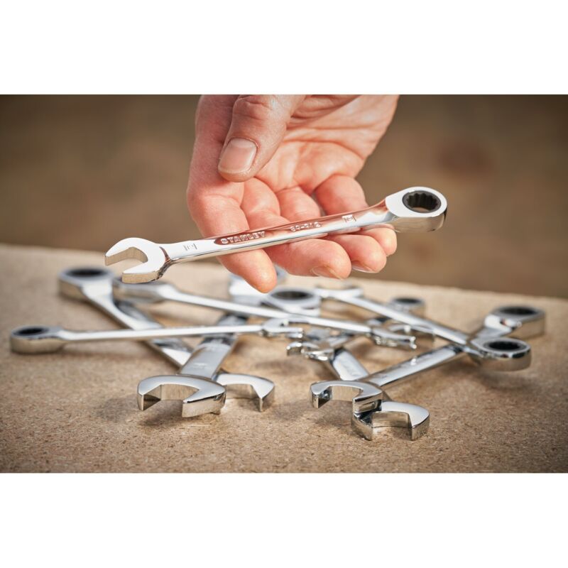 Stanley Clé mixte à cliquet en acier 12 mm Gris - vue 4