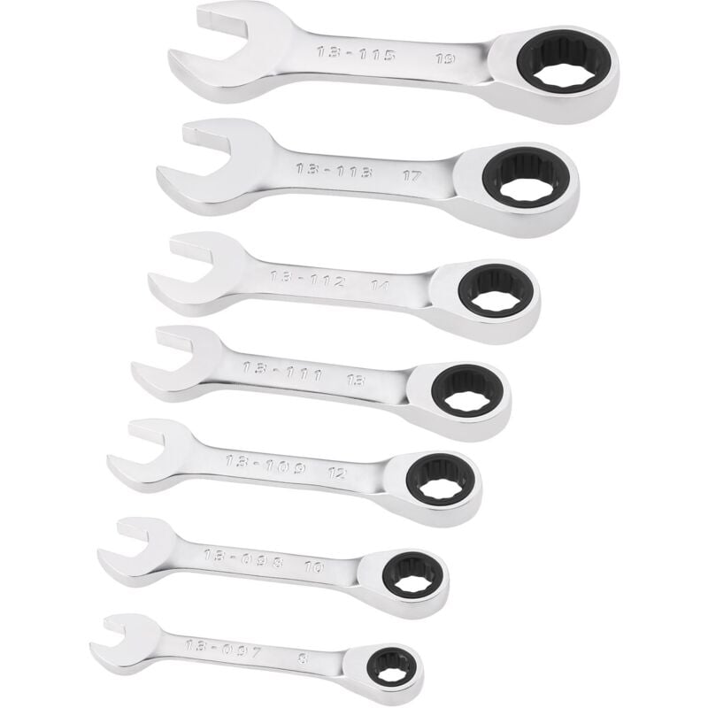 STANLEY Clés mixtes courtes à cliquet FatMax - Jeu de 7 pièces