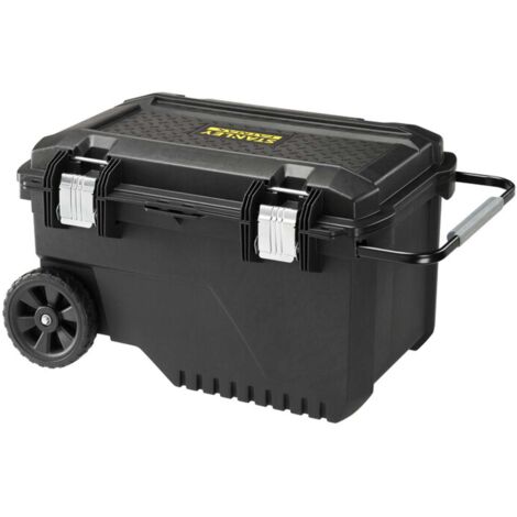 Stanley – Coffre de chantier étanche 90L – Polypropylène résistant – IP54 – Roues tout terrain – Poignée télescopique – Cadenassable - FMST1-73601