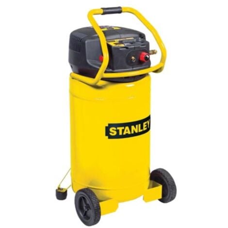 Stanley Compresseur, 100 litres, 10 bar, sans huile, modèle vertical, 2.5 ch, 270 l/min débit d’air, portable, silencieux, jaune noir, adapté aux outils pneumatiques, peinture et gonflage