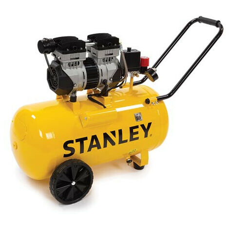 Stanley Compresseur, compresseur d'air sans huile, compresseur silencieux, horizontal, 1 ch, 8 bar, cuve 50 L