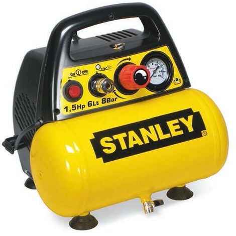 Stanley - Compresseur sans huile Coaxial 6L 8 bar 1,5CV avec Nanomètre - DN 200/8/6