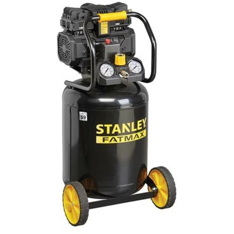 Stanley – Compresseur vertical silencieux sans huile 50L – 1,5 ch – 8 bar – Débit 160 l/min – Conception compacte pour espaces restreints