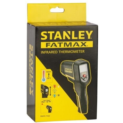 Stanley – Détecteur thermique FatMax – Thermomètre sans contact avec écran LCD rétro-éclairé – Alimentation 9V – Mesure Max, Min, Dif, Avg