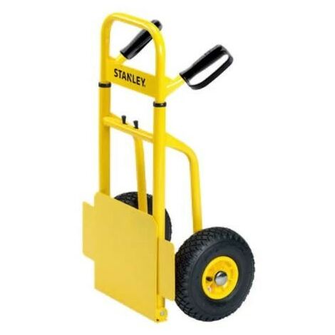 Stanley – Diable professionnel télescopique 120 kg – Acier inoxydable – Roues pneumatiques 26 cm – Design ergonomique pour transport facile