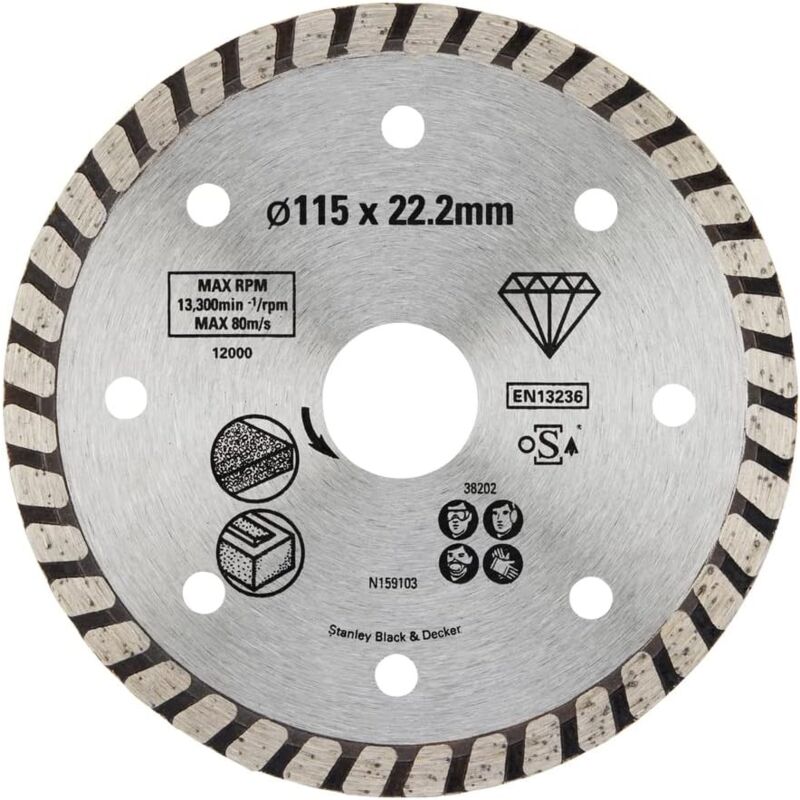 Disco diamantato 115X22.2MM per granito - Stanley