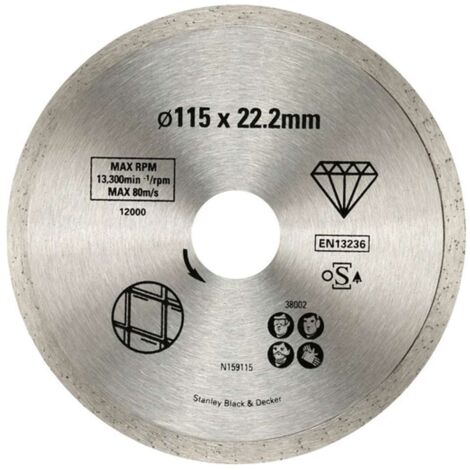 Stanley disco diamantato 115x22,2mm per piastrelle e vetro sta38002-xj