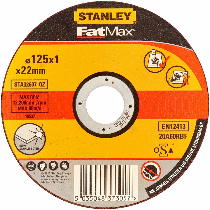 Stanley Disque aggloméré fin à tronçonner linox 125x1.0 STA32607 QZ - vue 3