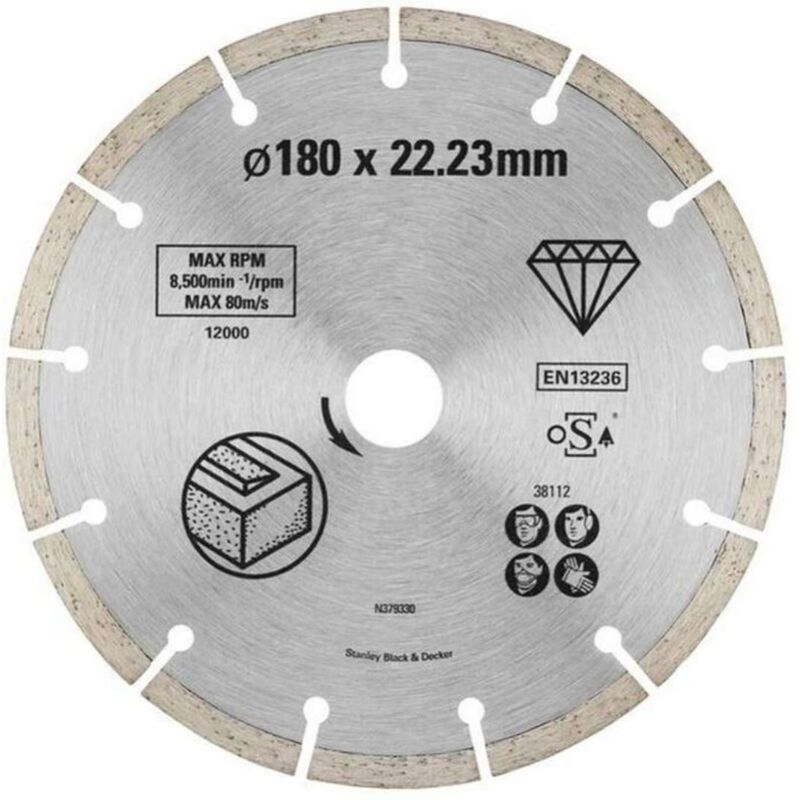 Stanley Disque diamant à bord segmenté pour le béton 125x22.2 STA38107 XJ