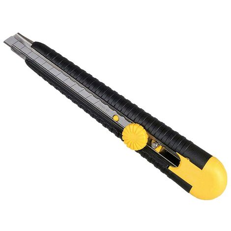 Stanley Dynagrip 9mm Snap-Off Blade Cutter with Stainless Steel Carrier and Wheel Lock