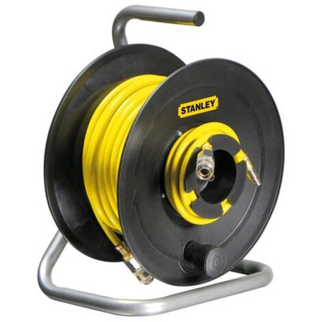 Stanley – Enrouleur pneumatique 20 m – Tuyau PVC 12 mm – Raccords rapides – Pression max 18 bar – Boîtier ABS pour compresseurs et outils pneumatiques