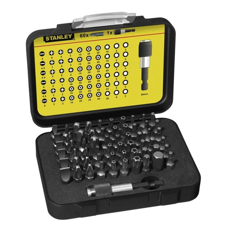 Stanley - Jeu d'embouts 61 pièces. Porte-embout - 1-13-902
