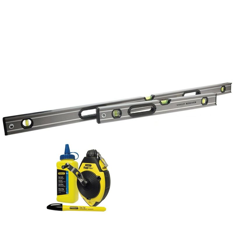 Stanley - FatMax 600mm and 1200mm Spirit Levels and Chalk Line 0-43-648 0-43-624