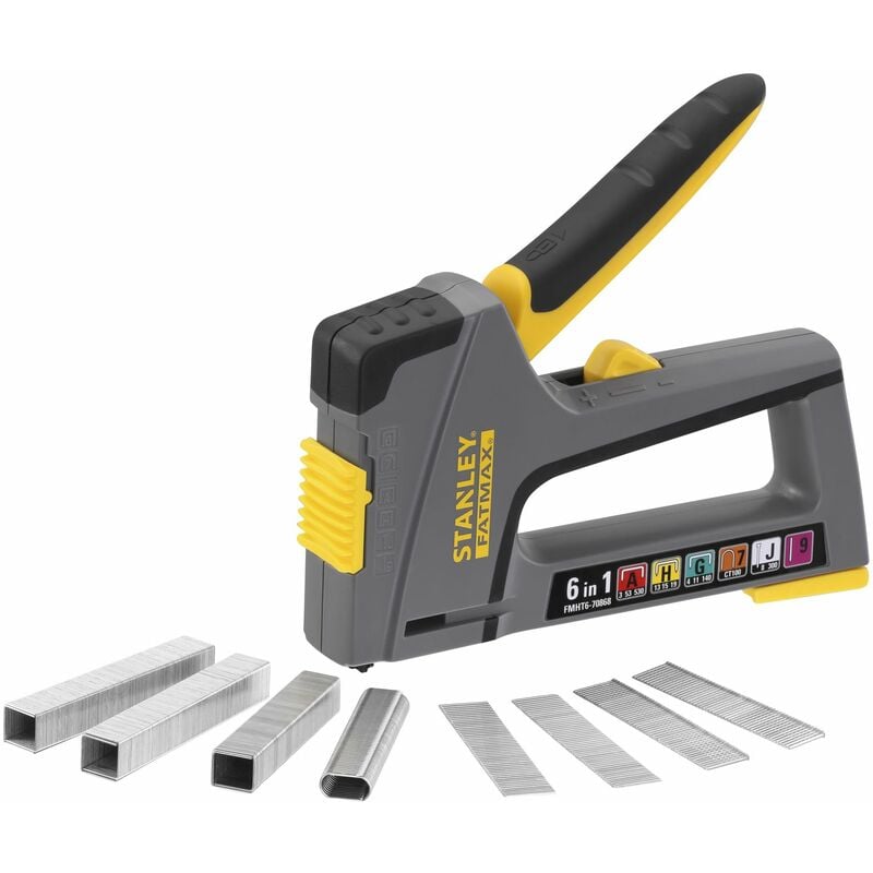 Agrafeuse-Cloueuse - 6 en 1 - pour 6 Types d'Agrafes et Clous - fatmax Stanley FMHT6-70868