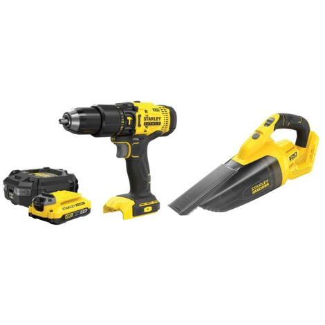 Stanley Fatmax Bohr- und Staubsauger-Kit schwarz Lithium-Ionen