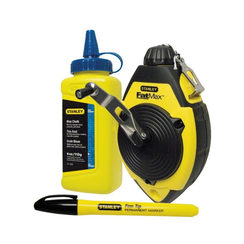 Stanley - STA047681 FatMax Chalk Line Set 30m Blue Chalk & Marker Pen STA547681