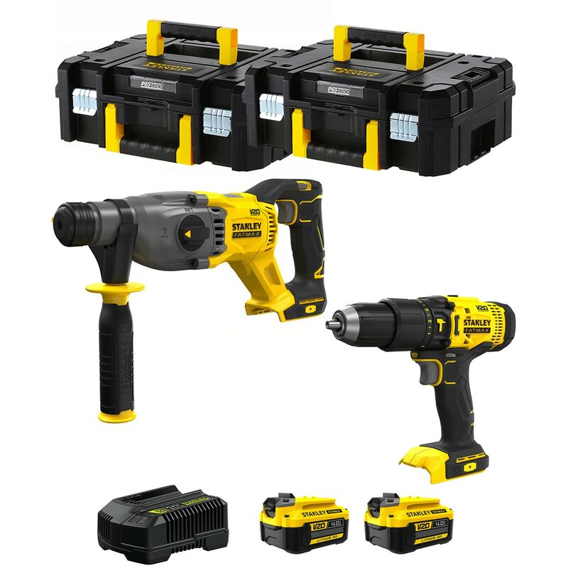 

STANLEY FatMax Kit SVK201 (SFMCH900 + SFMCD711 + 2 x 4,0 Ah + Cargador + 2 x TSTAK II)