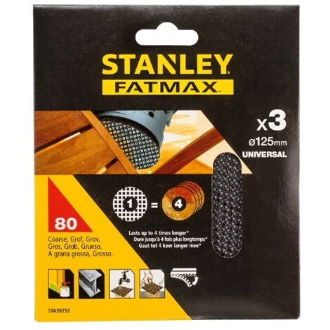 Stanley Fatmax Klett-Schleifgitter 125mm K80 3Stk