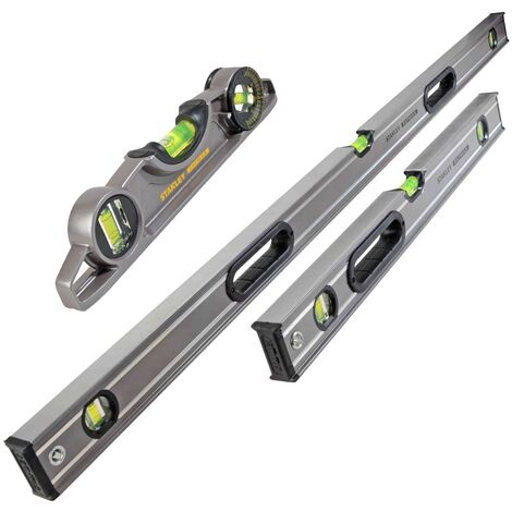 Stanley Fatmax Pro Box Beam Spirit Levels 1200mm 600mm 250mm XTHT42916-5