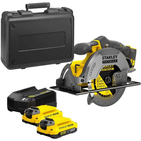 Stanley FatMax SFMCS550M2K-QW - Sierra circular V20 Brushless a batería 18 V, 4,0 Ah