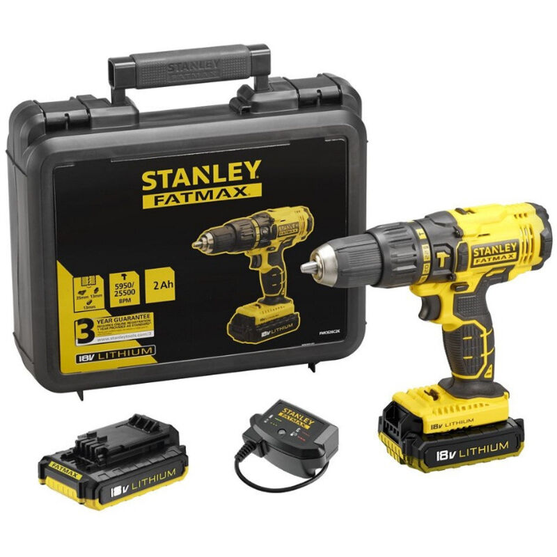 

Stanley - Fatmax - Taladro atornillador de impacto con batería de iones de litio de 18V 2Ah y maletín de transporte - FMC626D2K-QW