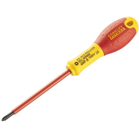 Stanley FatMax VDE Insulated Screwdriver Phillips Tip PH1 x 100mm STA065415