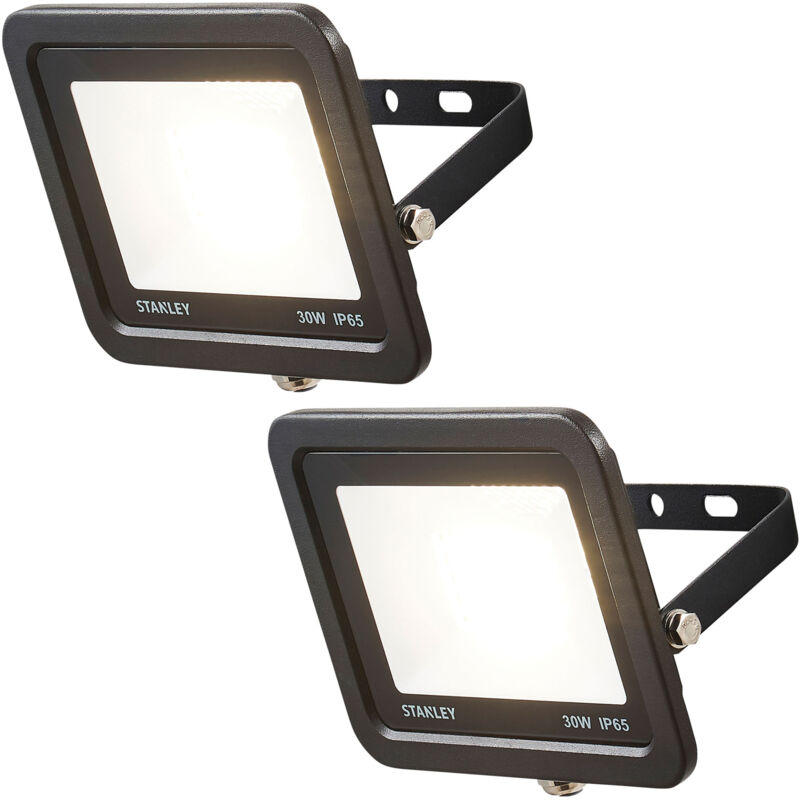 Litecraft - Stanley Floodlight 30 Watt Slimline led IP65 Rated Garden Fitting - Black