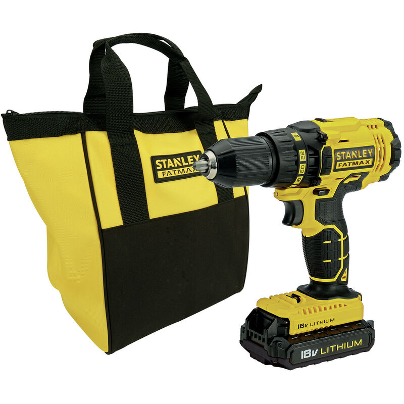 

Stanley ® - Stanley FMC601C2S-QW Taladro Atornillador 18V, portabrocas 13mm con 22 + 1 posiciones, 2 velocidades 0 - 350/1.500 rpm, par máximo 47Nm