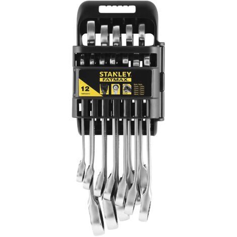 STANLEY FMMT82849-0 FatMax Set 12 chiavi combinate a cricchetto, Grigio