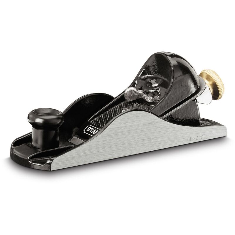 Stanley - Rabot Métallique 220 - Finition Laquée Noire - Lame de 40 x 178 mm - Position à 21° 1-12-220