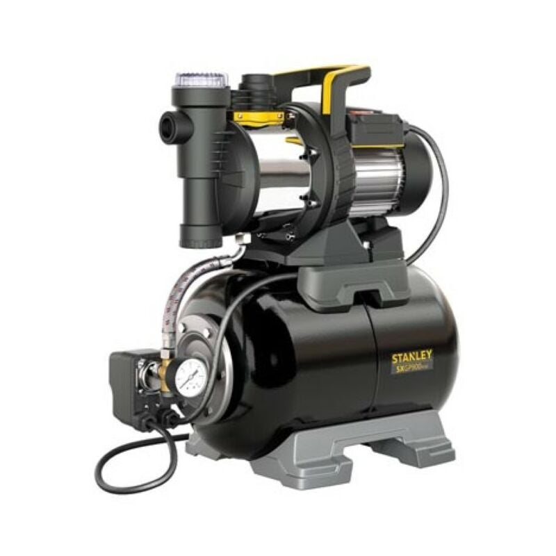 Pompe à pression automatique, 900 w, réservoir 24 l, auto-amorçante, 3300 l/h, IPX4, interrupteur mécanique de pression - Stanley