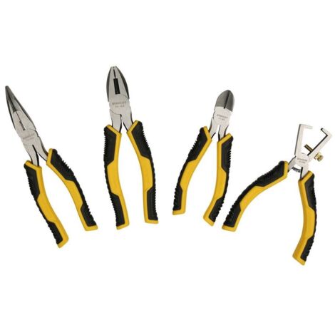 Stanley – Jeu de pinces modulaires 4 pièces – Prise confortable et contrôle optimal – Pour travaux de précision et tâches lourdes