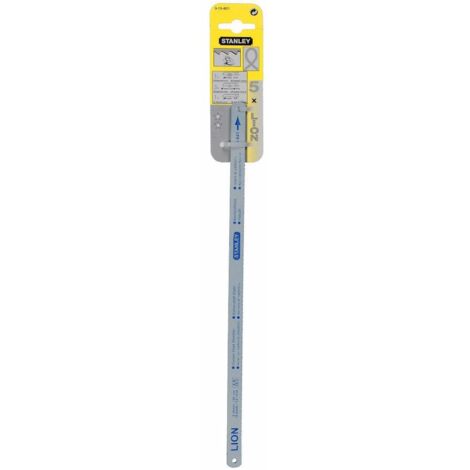 Stanley – Lames de scie à métaux 5 pièces 15801 – Acier carbone 300 mm – Dents 8-12/cm pour acier, laiton et aluminium - LION 8-10