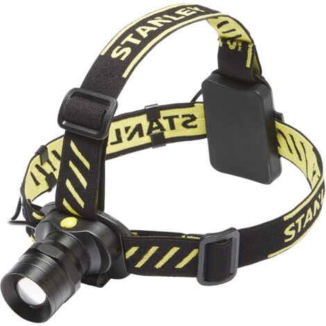 Stanley – Lampe frontale led réglable aluminium 300 lumens – Portée 150 m – 3 modes d'éclairage – Autonomie jusqu'à 6 h