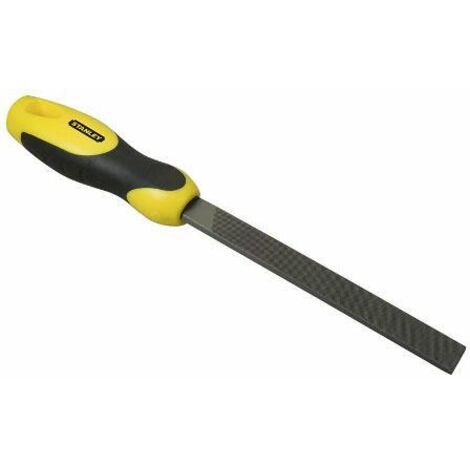 Stanley – Lime plate douce 200 mm en acier au carbone – Profil rectangulaire – Coupe parallèle soft – Poignée bimatière ergonomique