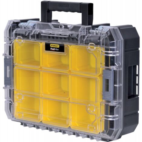 Stanley – Mallette organisateur 7 compartiments – Plastique durable – Couvercle transparent – Poignée bi-matière – Dimensions 440x332x145mm – Volume 6,3L
