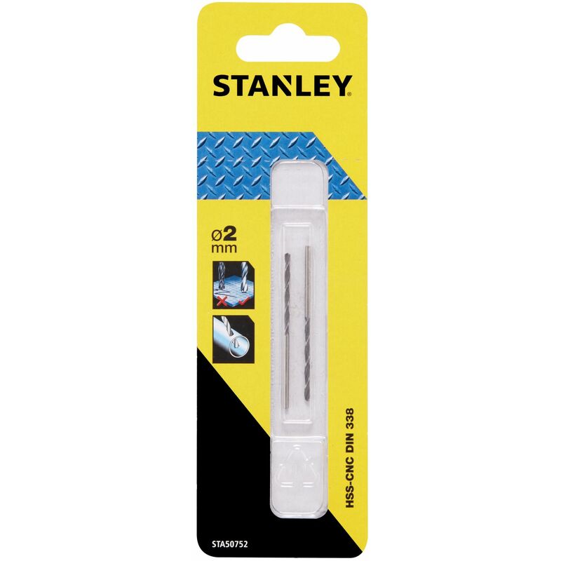 Image of Stanley - 2 forets hss-cnc pour métal ø 2mm STY-STA50752-QZ
