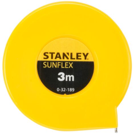 Stanley – Mètre à ruban 3 m x 12,7 mm – Boîtier ABS antichoc – Retour automatique – Crochet coulissant pour mesures précises
