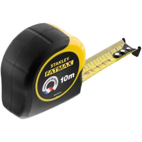 Stanley – Mètre déroulant 10 m – Revêtement Blade Armor anti-abrasion – Ultra épais 0,13 mm – Protection optimale contre l'usure