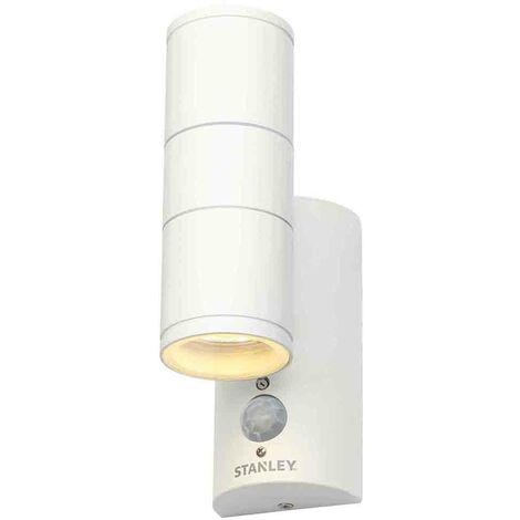 Stanley Neda Wall Light Outdoor Up & Down Fitting With PIR Motion Sensor - White