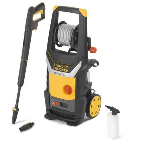 Stanley – Nettoyeur haute pression électrique 145 bar 2100W 450L/h – Tuyau 8m avec enrouleur – Moteur induction – SXFPW21ME
