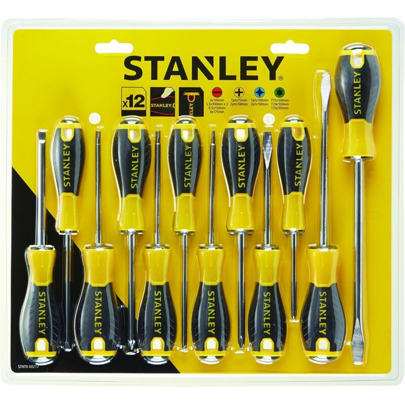 STANLEY Jeu de 12 tournevis Essential