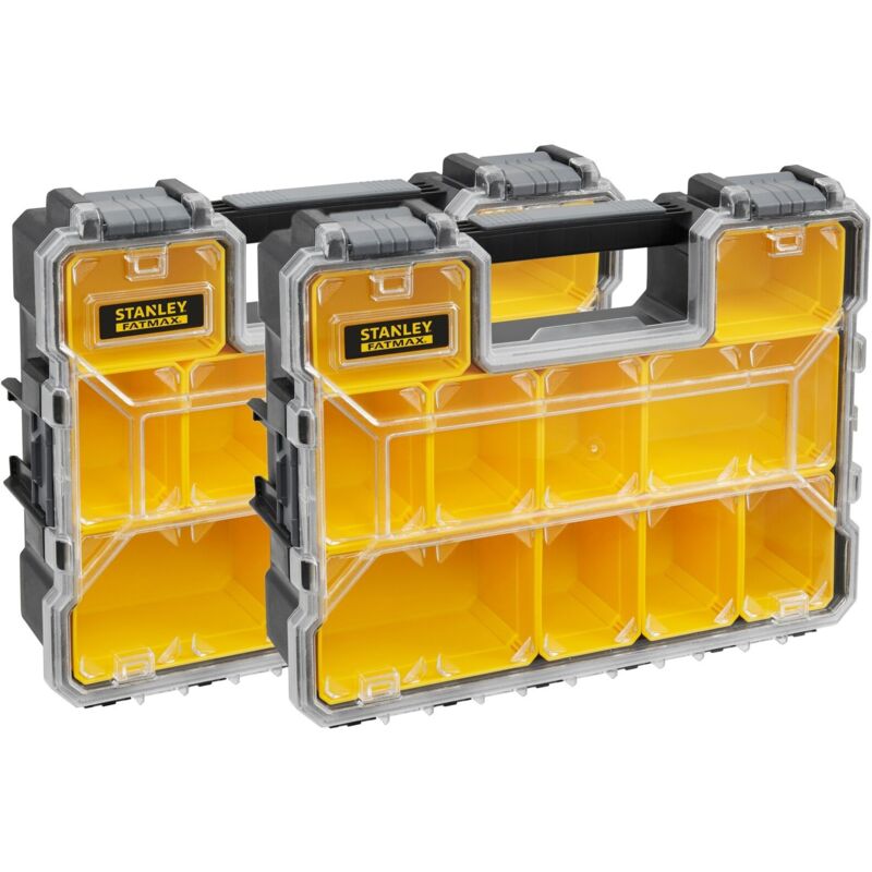 Fatmax Lot de 2 organiseurs étanches 10 compartiments amovibles charge 8kg Stanley