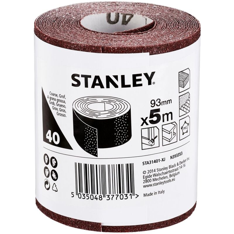 

Stanley ® - rollo de papel de lija Stanley - G40 500 x 9,3 cm