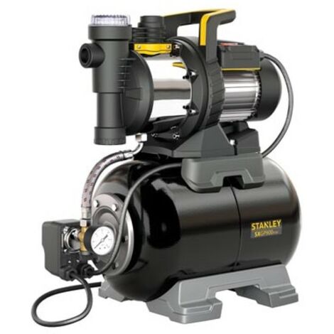 Stanley – Pompe surpresseur automatique 900 W – Réservoir 24 L – Débit 3300 L/h – Pression max 3.0 bar – Hauteur de travail 8 m