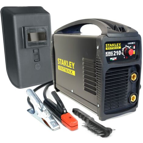 Stanley – Poste à souder inverter 200A MMA – Soudage continu 15-200A – Tension 230V – Électrodes 1,6 à 5mm – Accessoires inclus : masque, câbles, porte-électrode