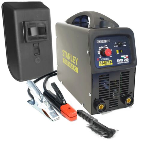 Stanley – Poste à souder MMA 200A – Soudage TIG LIFT – Électrodes 1.6-5mm – Pour inox, acier et fonte – Compact et léger 4.5kg - EVO200