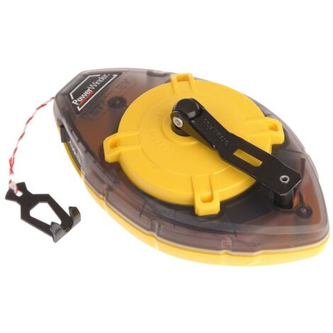 Stanley Power Winder Chalk Line Reel 30 m with Stainless Hook and Folding Crank