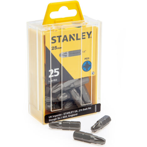 STANLEY® Pozidriv Bits PZ3 x 25mm (Box 25) STA168953B
