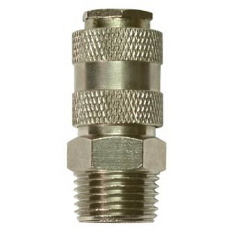 Stanley Raccord pneumatique rapide 1/2 pouces filetage mâle, connecteur de tuyau pour compresseur d’air, adaptateur outil pneumatique, raccord air atelier, raccord air comprimé universel